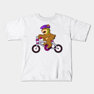 Bear with Bicycle & Helmet Kids T-Shirt